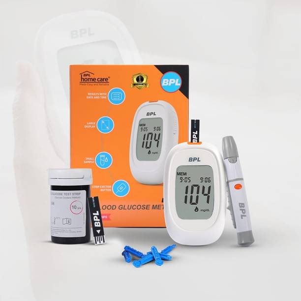 BPL Medical Technologies Blood Glucose Meter Kit with 10 Diabetes Test Strips Glucometer