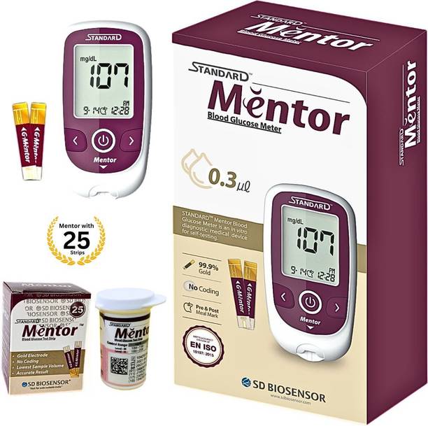 STANDARD Mentor Blood Glucose Monitoring Machine, Diabetes Testing Meter with Complete Kit - Glucometer