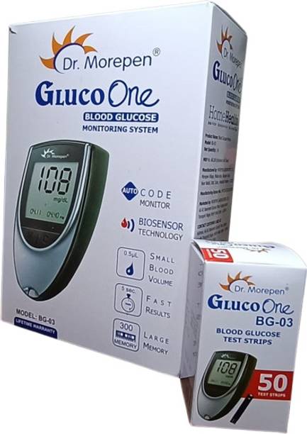 Dr. Morepen BG-03 Glucometer with 50 strips Glucometer
