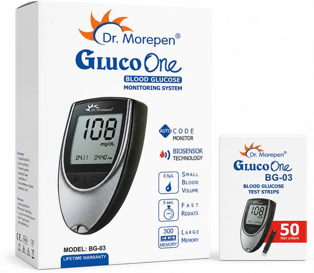 Dr. Morepen Dr. Morepen GlucoOne Monitoring System BG03 with 50 Strips (Combo Kit) Glucometer