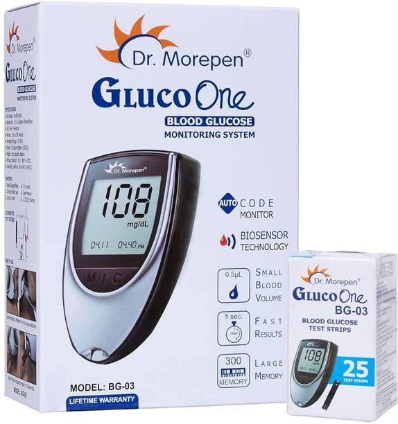 Seven Steps Dr. Morepen Glucometer Bg-03 With 25 Strips Glucometer