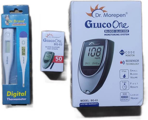 Dr. Morepen Dr. Morepen BG-03 with 50 strip and Thermameter Glucometer