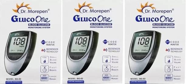 Dr. Morepen Blood Sugar Glucose machine With 10 lacets -Glucometer+lancet+lancing device Glucometer