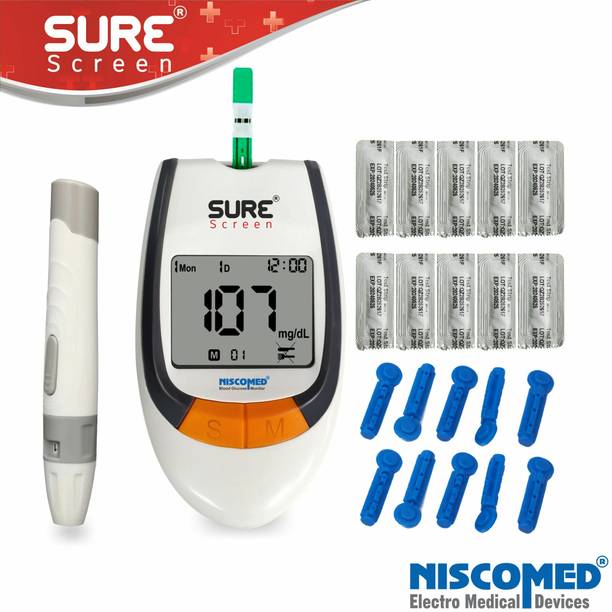NISCOMED Sugar Testing Monitor With 10 Strips Glucometer
