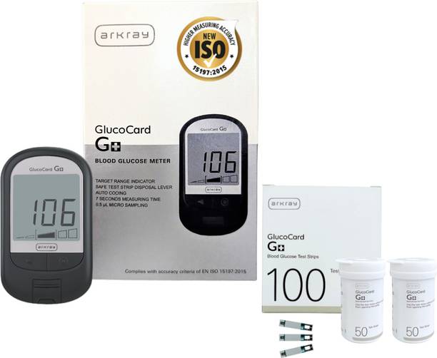 Arkray GlucoCard G+ Glucometer – 100 Strips, Quick Results, Safe Disposal Glucometer