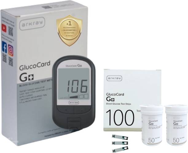 Arkray GlucoCard G+ Glucometer – 100 Strips, Bottle Packed, Quick Results Glucometer
