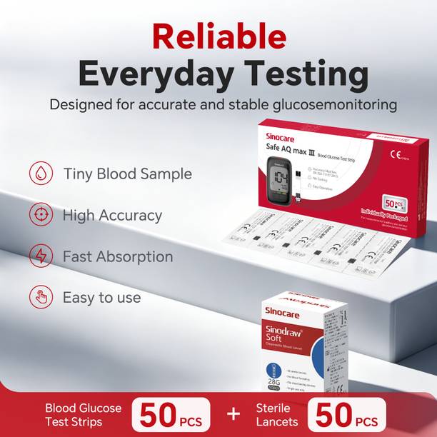 Sinocare Safe AQ Max III Strips Glucometer