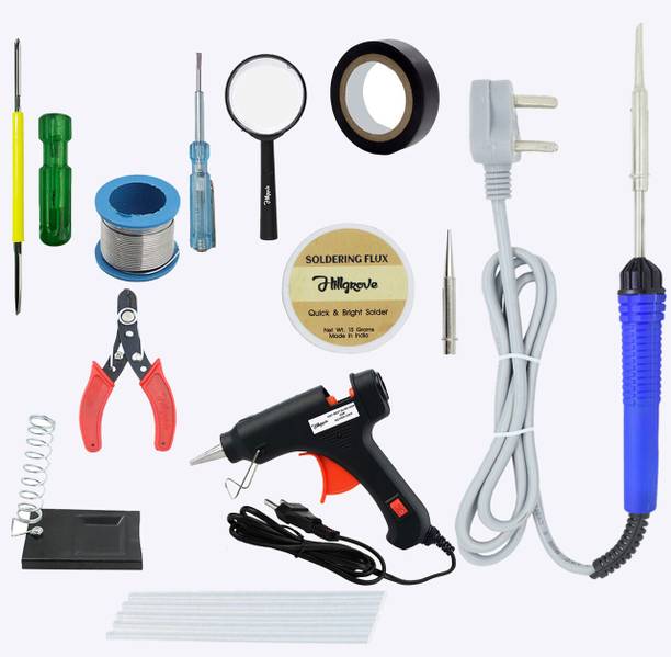 Hillgrove HGCM1369M1 12in1 Mini Hot Glue Gun 20W Small Glu Gum Machine with Sticks Set Standard Temperature Corded Glue Gun