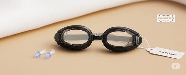 SALUTARY ANTIFOG 100% SILICONE SWIMMING GOGGLES FOR BOYS KIDS ADULTS GIRLS WITH EARPLUGS Swimming Goggles