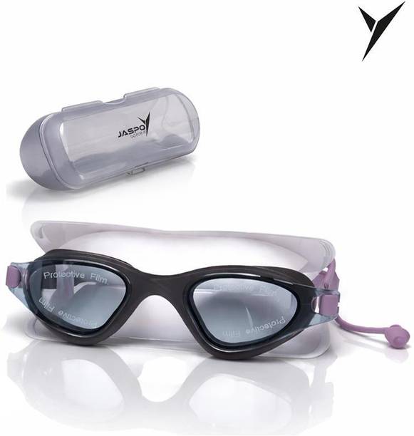 Jaspo Swimming goggles with Adjustable strap , Soft ear plugs , UV & Anti-Fog lens Swimming Goggles