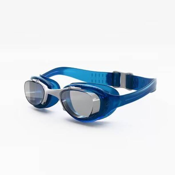 Nabaiji By Decathlon Kids' Swimming Goggles Xbase Clear Lenses Adjustable & Comfortable Blue White Swimming Goggles