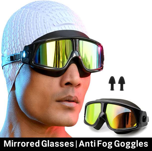 स्लोविक Swimming Goggle for Men | Full Frame Swimming Goggles | UV Protection | Anti Fog स्विमिंग के चश्मे