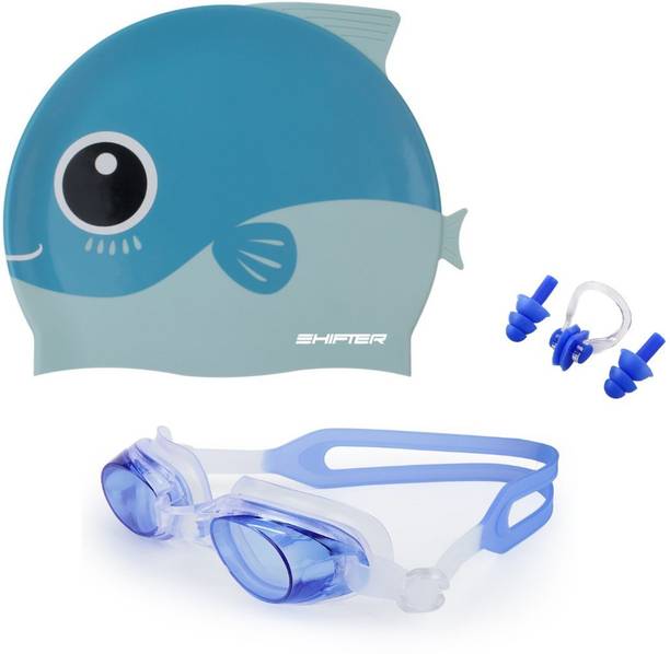 ArrowMax Swimming Goggles Swim Cap For Kids Boys Girls Earplug Noseplug Swimming Goggles