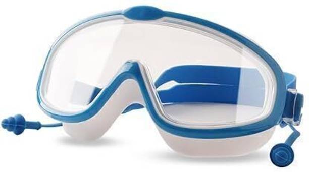 LILPLANET Stylish Swimming Goggles for Kids Reflective Blue White (Watertight Leak Free) Swimming Goggles