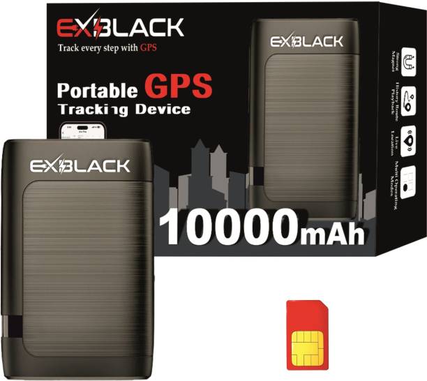 Exblack Wireless GPS Tracker with 10000 Mah Battery For Car Bike, kids, 1 Month Sim Data GPS Device