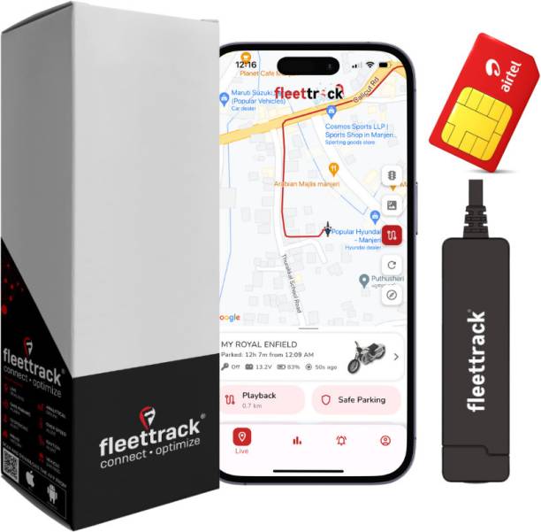 fleettrack Wired Tracker with Engine ON/Off alerts for Car, Bike, Truck, Bus GPS Device