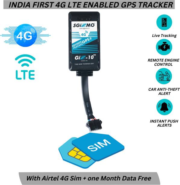 sGizmo Giz-10 (4G LTE Supported) Tracker For Car/Bike/Truck (With Airtel M2M Sim) GPS Device