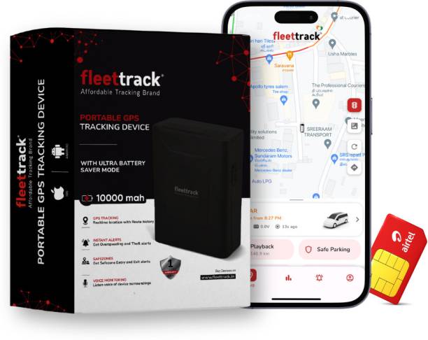 fleettrack Wireless GPS Tracker for Car, Bag, Kids & Luggage with 12 months Sim Data GPS Device