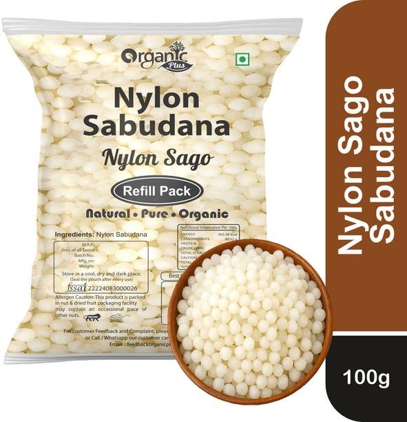 Organic Plus Sabudana Big Nylon Sabudana Nylon Big Sago Sabudana Big Size Crystal (Refill) Sago