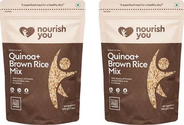 Nourish You Quinoa with Brown Rice Mix | Gluten Free | Source of Protein and Fibre 500G Each Quinoa
