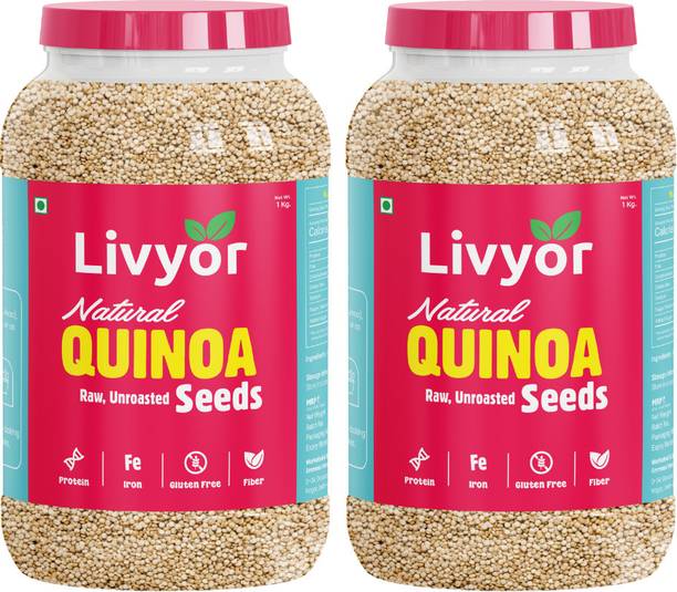 LIVYOR White Quinoa Seeds, Gluten Free for Weight loss Management, Rich in Protein, Iron and Fiber Quinoa