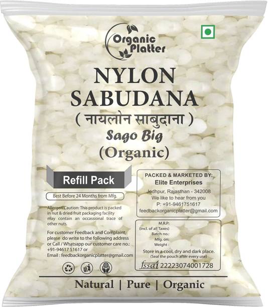 Organic Platter Nylon Sabudana Big,Nylon Sago,Nylon Crystal (Sago),Javvarisi/Tapioca pearls -R Sago