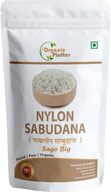 Organic Platter Nylon Sabudana Big,Nylon Sago,Nylon Crystal (Sago),Javvarisi/Tapioca pearls -P Sago