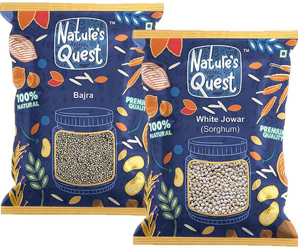 Nature’s Quest Millets Combo| White Jowar 900g, Bajra 900g | Natural Grains Unpolished Millets Mixed Millet