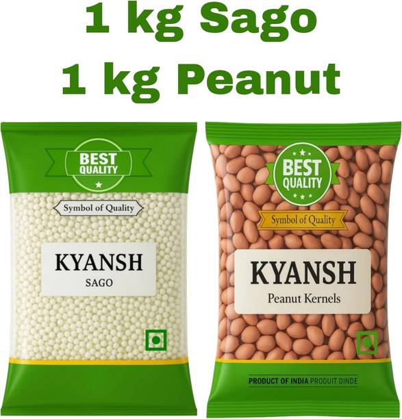 Kyansh Combo of 1 kg Sago and 1kg Peanuts Sago