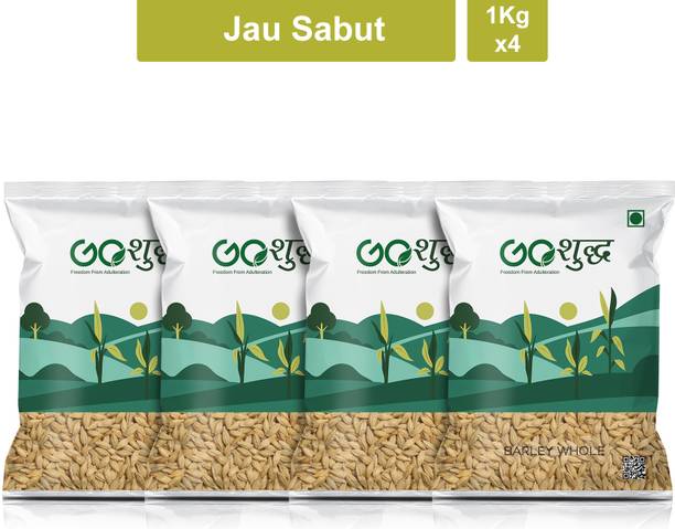 Goshudh Premium Quality Jau Sabut (Barley Whole Grain)-1Kg (Pack Of 4) Barley