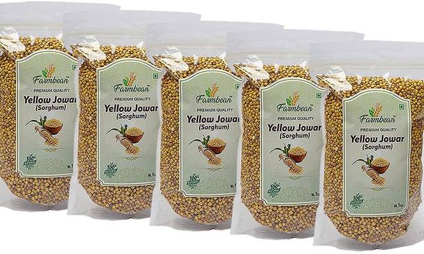 Farmbean Whole Yellow Jowar Grains 5 KG / Sorghum / Jonna /Jowar Sabut/jowari/juar/jola Jowar