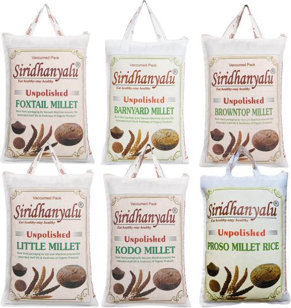 siridhanyalu Kodo,Browntop,Foxtail,Proso,Barnyard & Little High Fiber Unpolished Mixed Millet