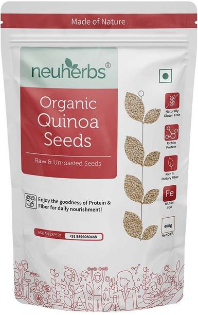Neuherbs Raw Unroasted White Quinoa Seeds with High Protein and Fiber - Gluten Free Quinoa
