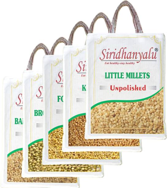 siridhanyalu Unpolished and Organic Kodo, Little, Barnyard, Foxtail and Browntop 650gm) Mixed Millet