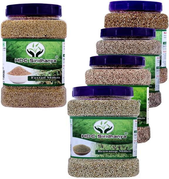 HDC SIRIDHANYA Unpolished organic grain combo millets, 900g each Foxtail Millet