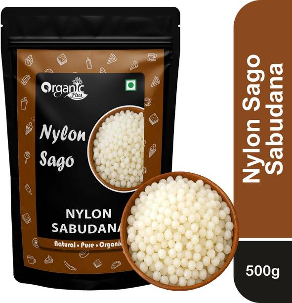 Organic Plus Sabudana Big Nylon Sabudana Nylon Big Sago Sabudana Big Size Crystal (Pouch) Sago