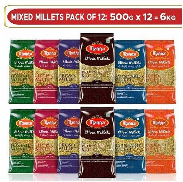 Manna Combo With Brown Top | Unpolished Mixed Millet