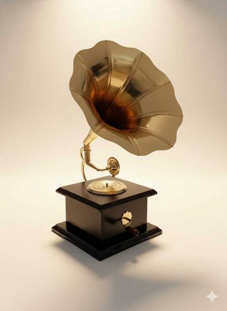 CURTEL Brass, Wooden Gramophone