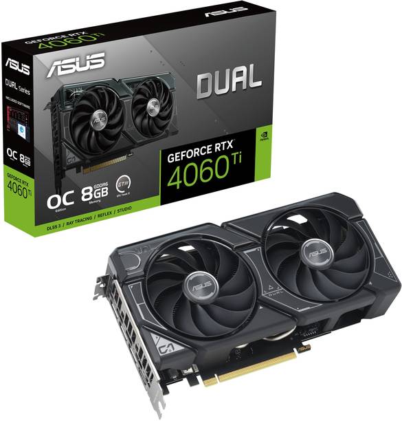 ASUS DUAL RTX4060TI OC 8GB GDDR6 Gaming Graphics card GDDR6 8 GB NVIDIA Chipset 128 bit 2565 MHz Graphics Card