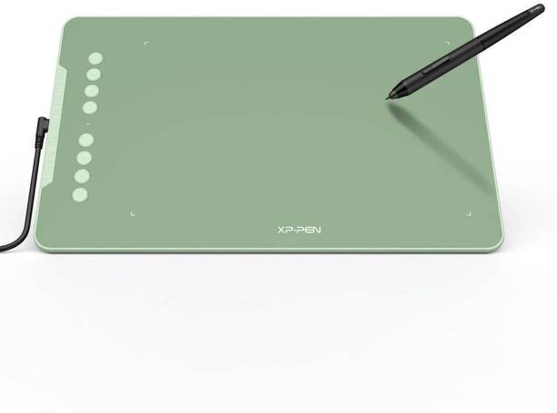 XP Pen Deco01 V2 and V3 8192 Levels of Pressure Sensitivity, Battery-Free Passive Stylus 10 x 6 inch Graphics Tablet Connectivity - USB Green