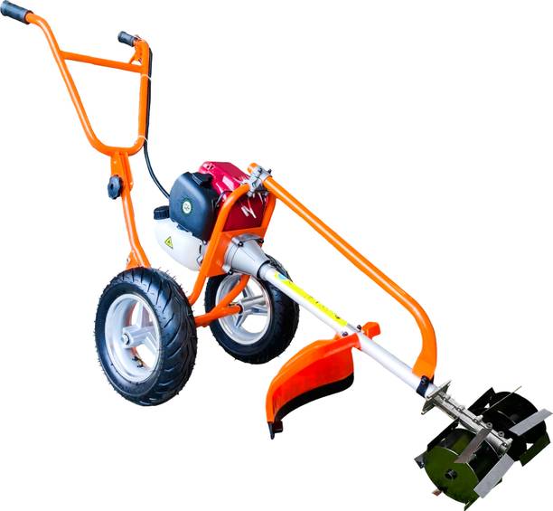DVI 50cc 4 Stroke Trolley Brush Cutter With Cross Type Attachment For Agriculture Fuel Grass Trimmer