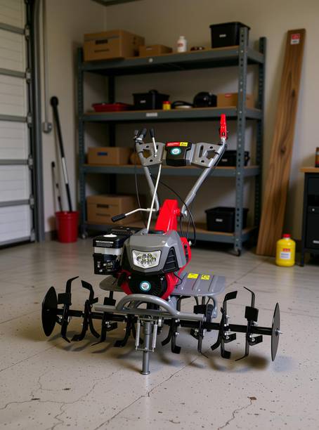 DVI 4 Stroke Light Weeder Work in Day/Night With Petrol Engine With Iron Wheel T3. Fuel Grass Trimmer