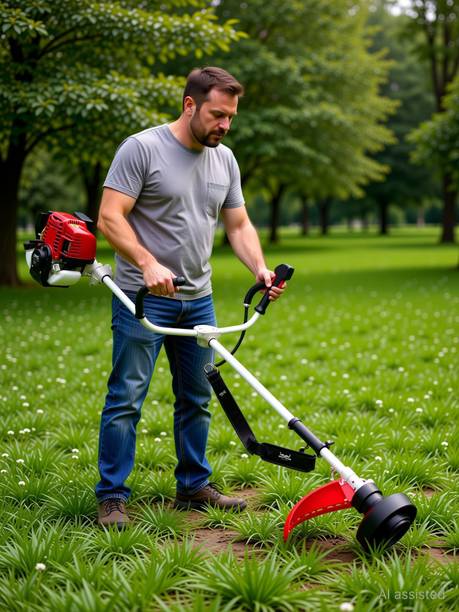Balwaan Krishi BX-35 Brush Cutter 35cc Petrol Engine 4 Stroke Side Pack Machine with Nylon Rope Fuel Grass Trimmer