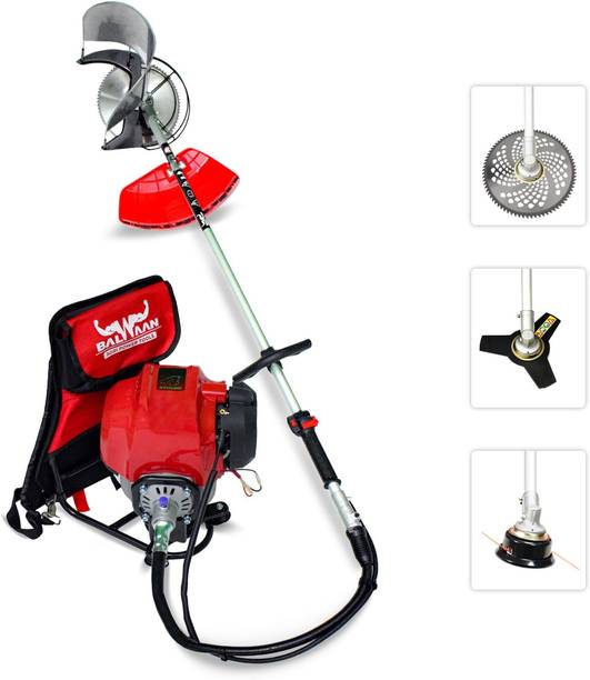 बलवान कृषि Back Pack Brush Cutter 50cc 4 Stroke Petrol Operated Crop Cutter Machine फ्यूल ग्रास ट्रिमर