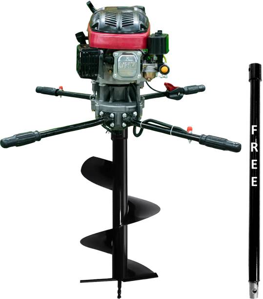 DVI 196CC EARTH AUGER WITH 4 STROKE PETROL ENGINE WITH 14 INCH BIT FOR DIGGING . Fuel Grass Trimmer
