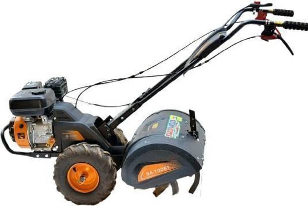 Saga India Petrol Operated Back Rotary Power Weeder|Cultivator For Farming & Gardening Corded Grass Trimmer