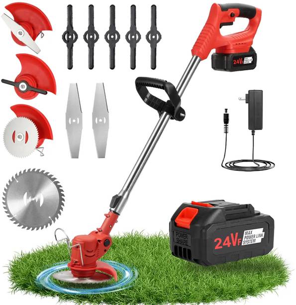 AASHRO MALL 2 in 1 Cordless Grass Trimmer & Brush Cutter with 2 PCS Battery Cordless Grass Trimmer
