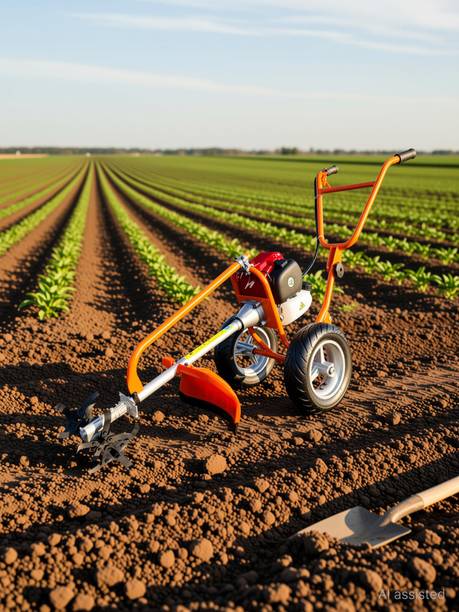 DVI 52cc 2 Stroke Trolley Brush Cutter With S Type Attachment For Graden/Agriculture Fuel Grass Trimmer