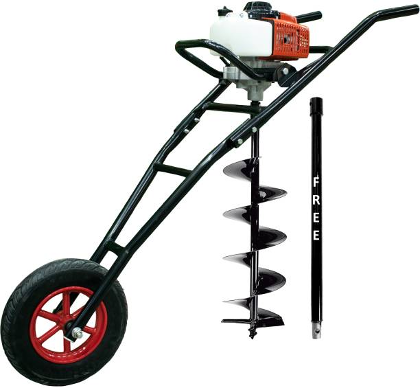 DVI 63CC TROLLEY EARTH AUGER WITH 2 STROKE ENGINE WITH 6 INCH BIT FOR DIGGING HOLE Fuel Grass Trimmer