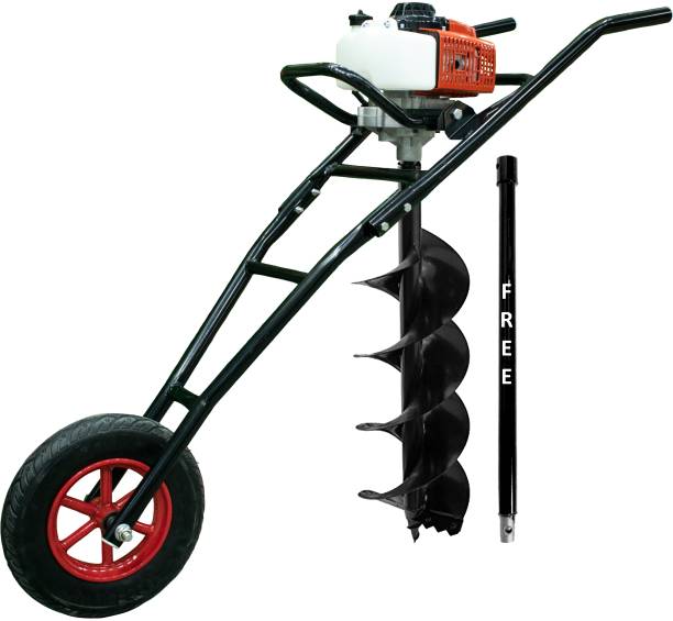 DVI 63CC TROLLEY EARTH AUGER WITH 2 STROKE ENGINE WITH 10 INCH BIT FOR DIGGING HOLE Fuel Grass Trimmer